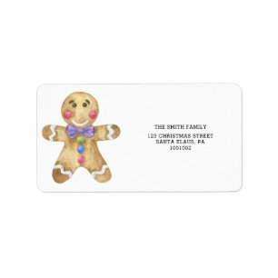 Gingerbread man christmas cookie label