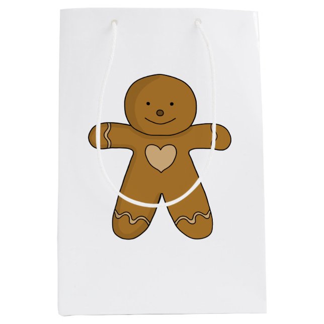 GingerBread Man Christmas Cookie Medium Gift Bag (Front)