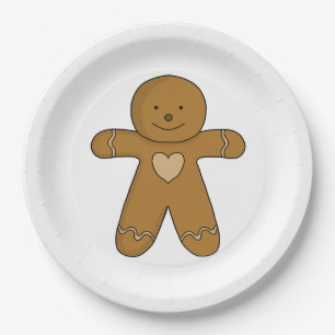 GingerBread Man Christmas Cookie Paper Plate