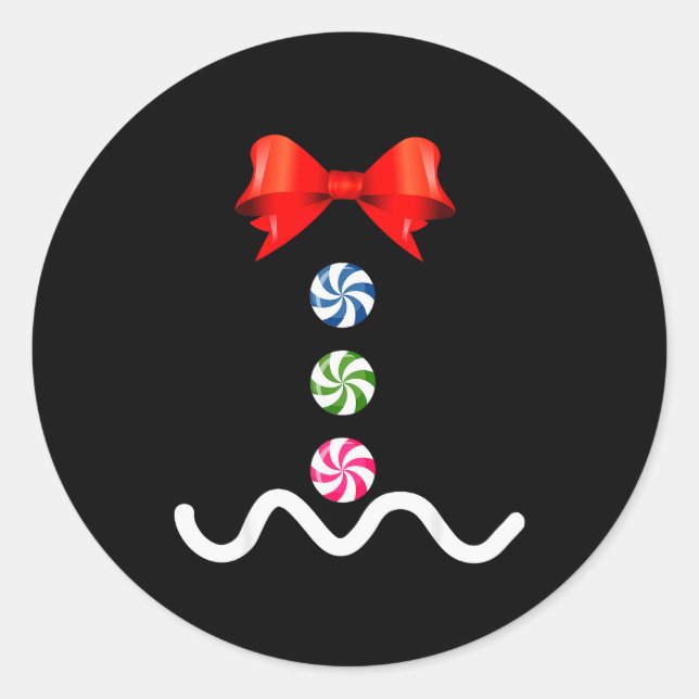 Gingerbread Man Christmas Costume Cookie Baking  Classic Round Sticker (Front)