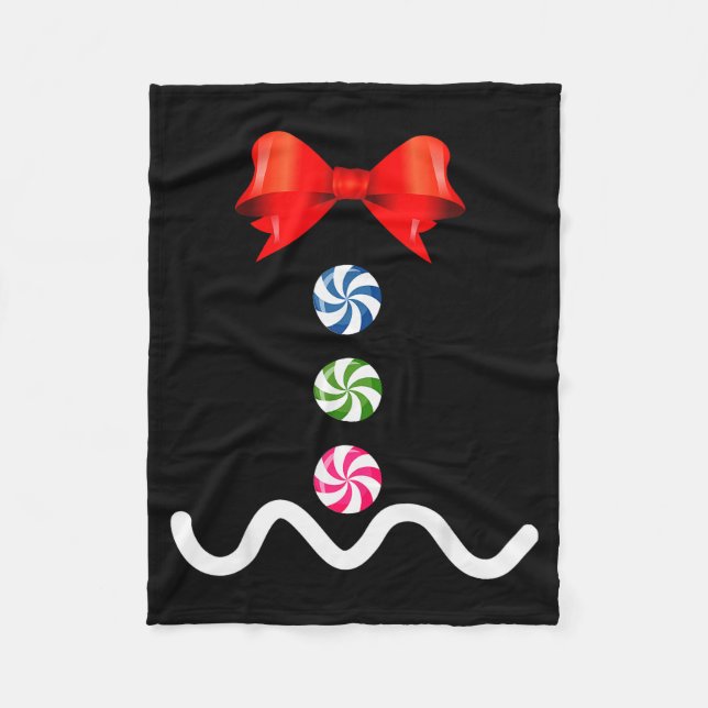 Gingerbread Man Christmas Costume Cookie Baking  Fleece Blanket (Front)