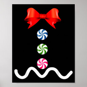Gingerbread Man Christmas Costume Cookie Baking  Poster