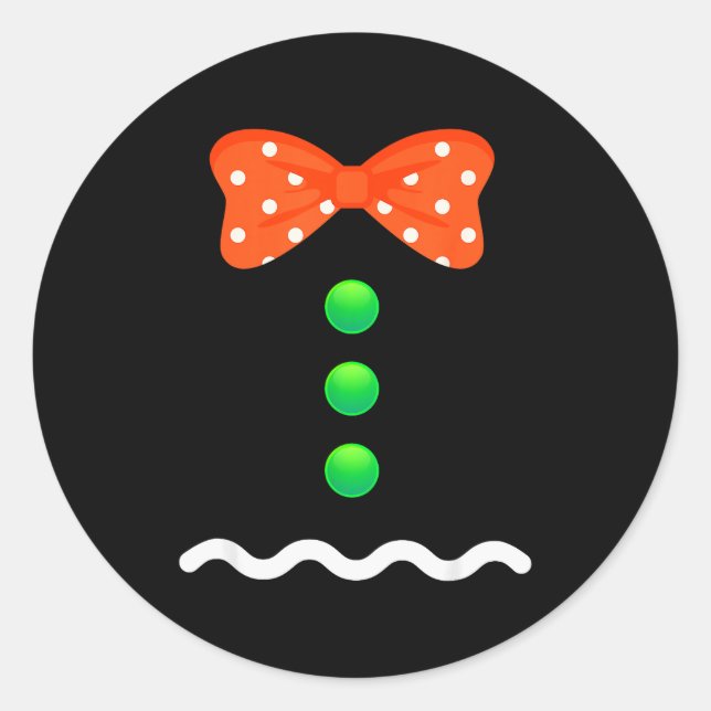 Gingerbread Man Christmas Costume For Kids &amp; A Classic Round Sticker (Front)