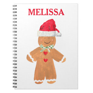 Gingerbread man Christmas food cookies festive Notebook