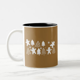 Gingerbread Man Christmas Holiday Winter Baker Two-Tone Coffee Mug