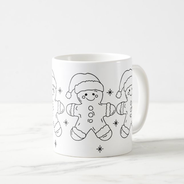 Gingerbread Man Christmas Mug – Simple Holiday Des (Front Right)
