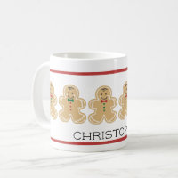 Gingerbread Man Christmas Name Mug