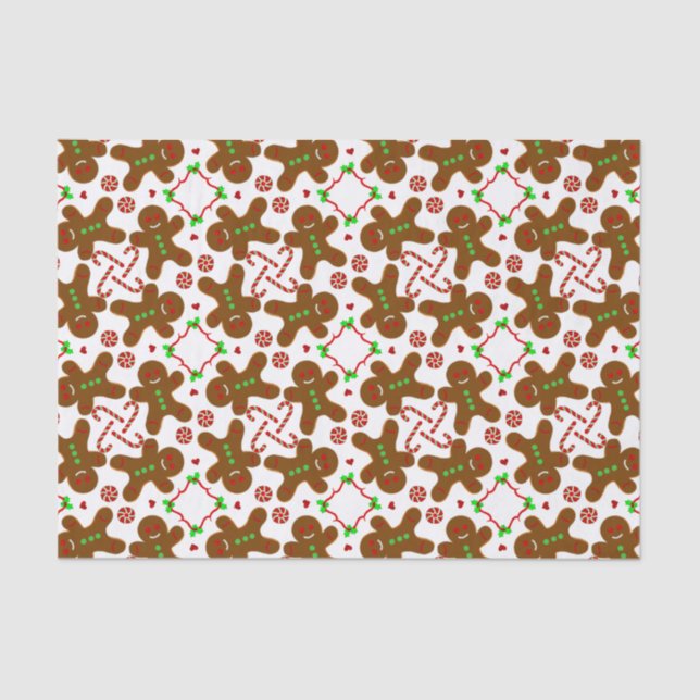 Gingerbread man Christmas personalizable Tissue Paper (Front)
