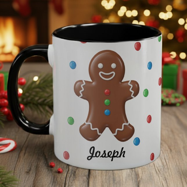 Gingerbread Man Christmas Polka Dot Holiday Mug (Gingerbread Man Christmas Polka Dot Holiday Mug
)