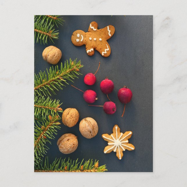 Gingerbread man Christmas Postcard (Front)