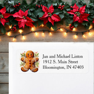 Gingerbread Man Christmas Return Address Label