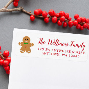 Gingerbread Man Christmas Return Address Return Address Label