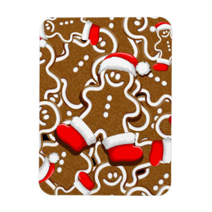 Gingerbread Man Christmas Santa Claus Throw Pillow Magnet