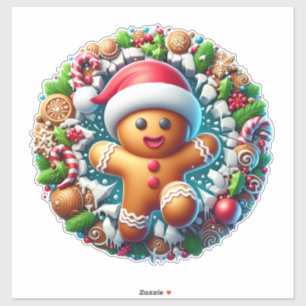 Gingerbread Man Christmas Sticker Sheet – Cute Hol