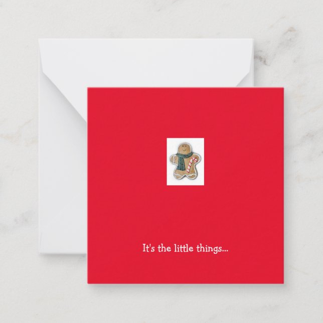 Gingerbread Man Christmas Thank You Note Card (Front)