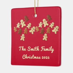 Gingerbread Man Christmas Tree Ceramic Ornament