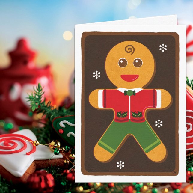 Gingerbread Man Christmas Wishing you ... Card (Creator Uploaded)