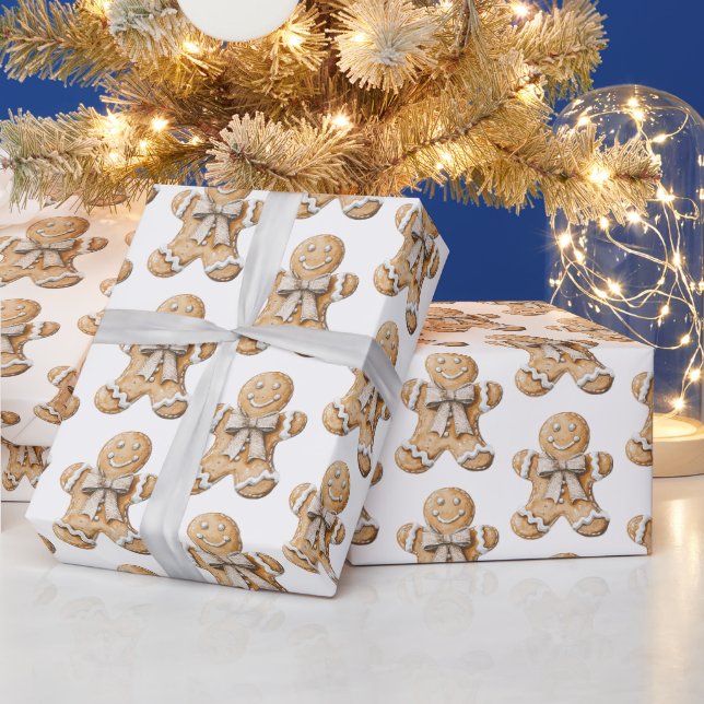 Gingerbread Man Christmas Wrapping Paper (Holidays)