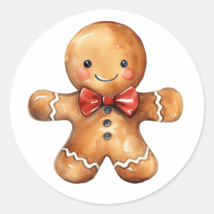 Gingerbread Man Classic Round Sticker
