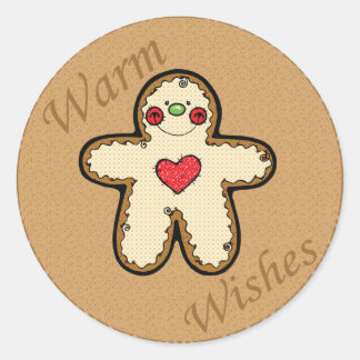 gingerbread man classic round sticker