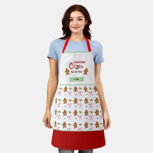 Gingerbread man cookie baking team Apron