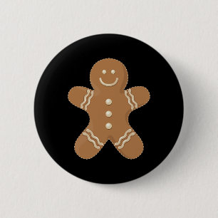 Gingerbread Man Cookie Biscuit Fun Food Christmas  6 Cm Round Badge