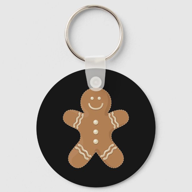 Gingerbread Man Cookie Biscuit Fun Food Christmas  Key Ring (Front)