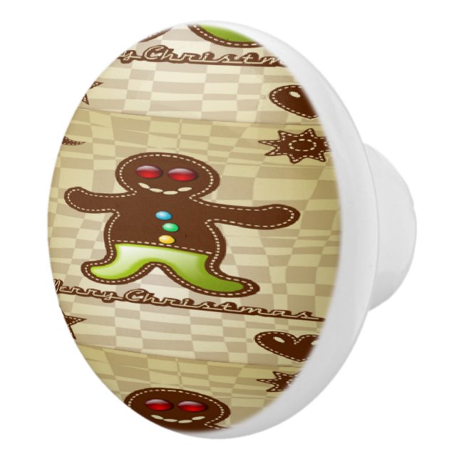 Gingerbread man cookie ceramic knob (Right)