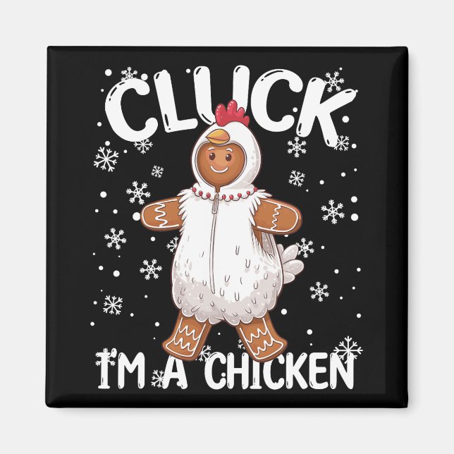 Gingerbread Man Cookie Chicken Christmas Funny  Magnet (Front)