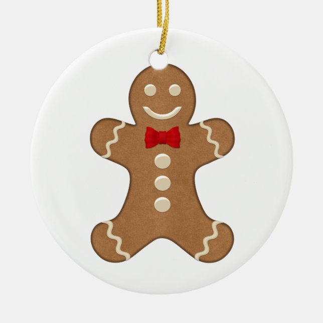 Gingerbread Man Cookie Christmas Holiday Ornament (Front)