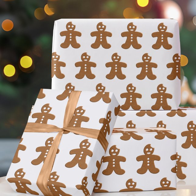 Gingerbread Man Cookie Christmas Wrapping Paper (Fun and festive gingerbread men wrapping paper just for you)
