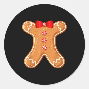 Gingerbread Man Cookie Costume Adult Kids Men Wome Classic Round Sticker