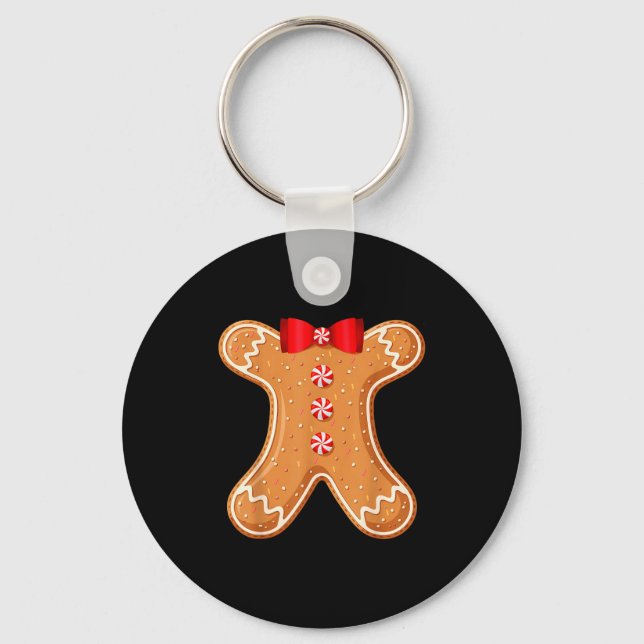 Gingerbread Man Cookie Costume Adult Kids Men Wome Key Ring (Front)