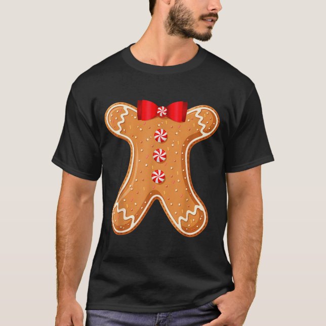 Gingerbread Man Cookie Costume Adult Kids Men Wome T-Shirt (Front)