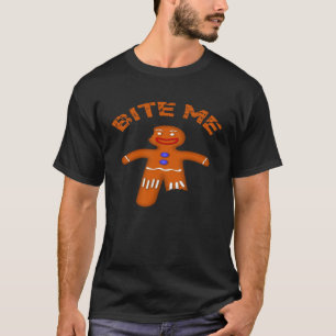 Gingerbread Man Cookie Cute Bite Me Saying Christ T-Shirt