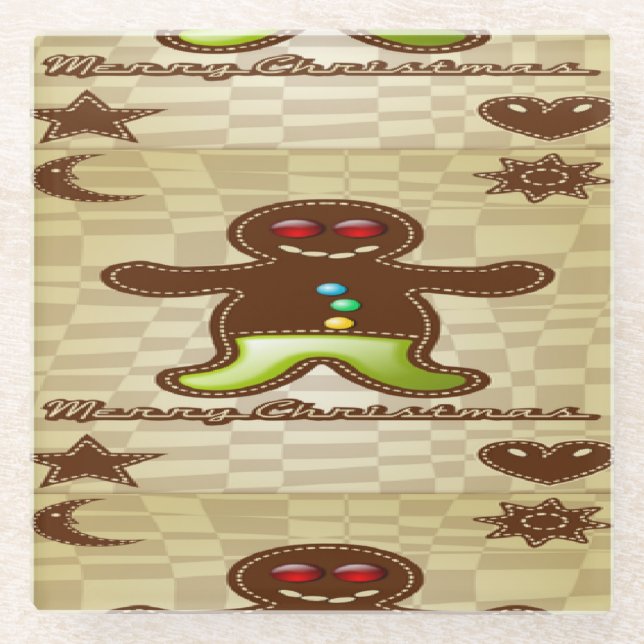 Gingerbread man cookie glass coaster (Front)