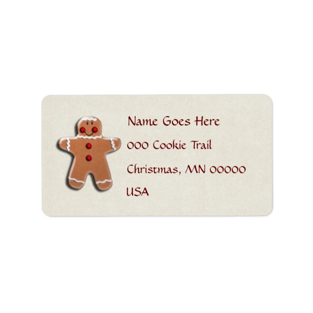 Gingerbread Man Cookie Label (Front)