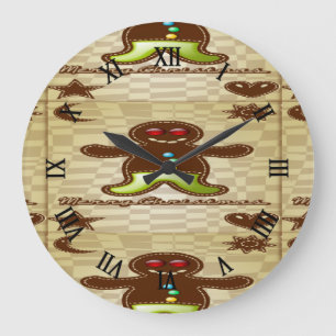 Gingerbread man cookie large clock
