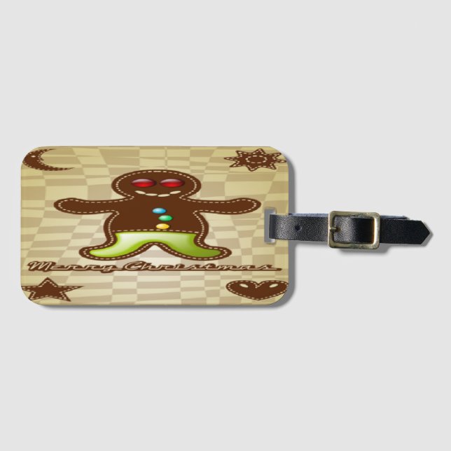 Gingerbread man cookie luggage tag (Front Horizontal)