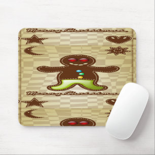 Gingerbread man cookie mouse pad
