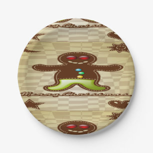 Gingerbread man cookie paper plate
