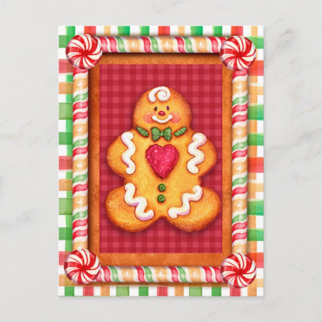 Gingerbread Man Cookie Postcard (Front)