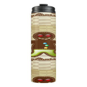 Gingerbread man cookie thermal tumbler