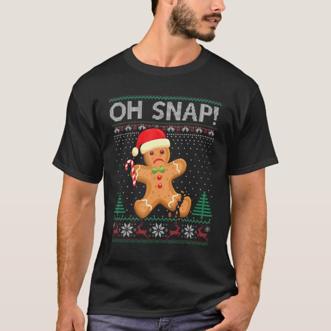 Gingerbread Man Cookie Ugly Sweater Oh Snap Christ (Front)