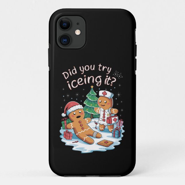 Gingerbread Man Cookie Ugly Sweater Oh Snap Xmas Case-Mate iPhone Case (Back)