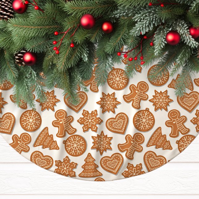 Gingerbread Man Cookies Cute Christmas Brushed Polyester Tree Skirt (Creator Uploaded)