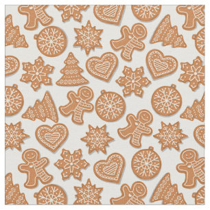 Gingerbread Man Cookies Cute Christmas Fabric