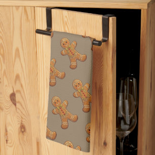 Gingerbread Man Cookies Cute Christmas Tea Towel