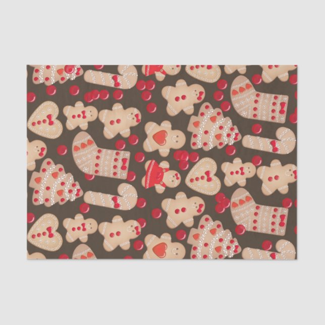 Gingerbread Man Cookies Holiday Cookies Fun Party Tissue Paper (Front)