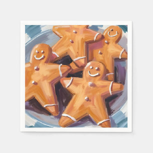 Gingerbread Man Cookies Merry Christmas Napkin